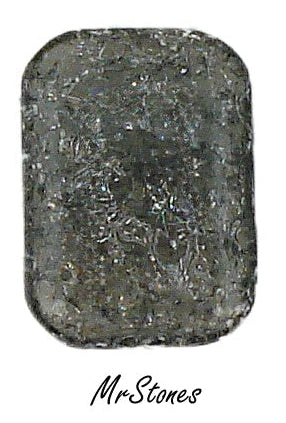 18x13mm (3436) Black Diamond Crackle Cushion Octagon Buff Top Doublet