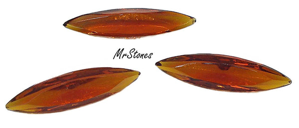 15x4mm (4200/2) Madeira Topaz Unfoiled Marquise Navette West Germany