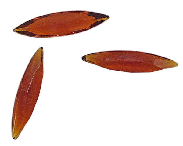 15x4mm (4200/2) Madeira Topaz Unfoiled Marquise Navette West Germany