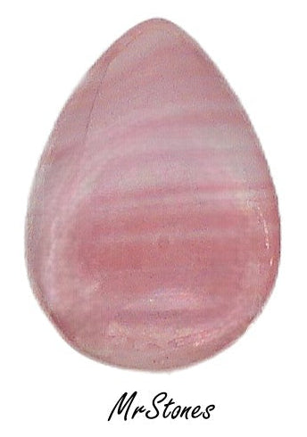 18x13mm (3101) Pink Agate Luster Glossy Pear Pendeloque Buff Top Doublet W.G.