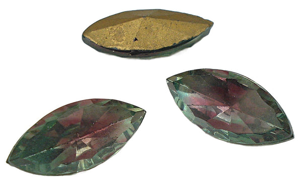 15x7mm (4215/2) Bi-Color Ruby Green Tourmaline Scalloped Edge Marquise Navette