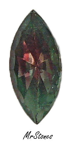 15x7mm (4215/2) Bi-Color Ruby Green Tourmaline Scalloped Edge Marquise Navette