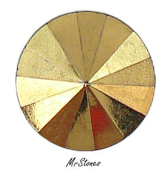 16 mm (2006) Arum Gold Round Flatback Rivoli West Germany