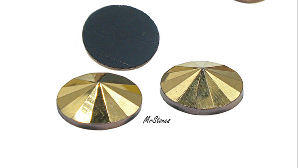 16 mm (2006) Arum Gold Round Flatback Rivoli West Germany