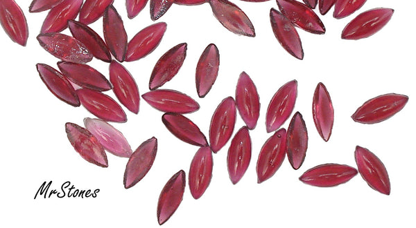 10x4mm (3175) Ruby Unfoiled Marquise Navette Cabochon 10pk/$1.00