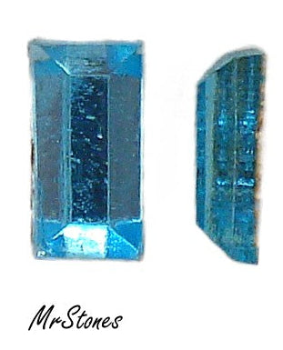5x2.5mm (3932) Old Czech Aqua Flatback Baguette  4pk/$1.00
