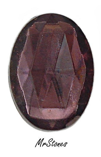 18x13mm (3293) Amethyst Purple Rauten Rose Oval Fully Faceted Top Flat Back