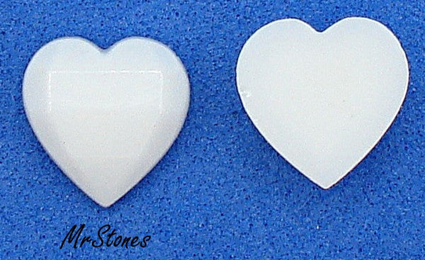 9mm (2800/2) Heart Chalk White Step Cut Top Flat Back West Germany