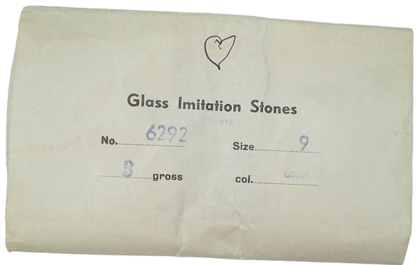 9mm (2800/2) Heart Chalk White Step Cut Top Flat Back West Germany