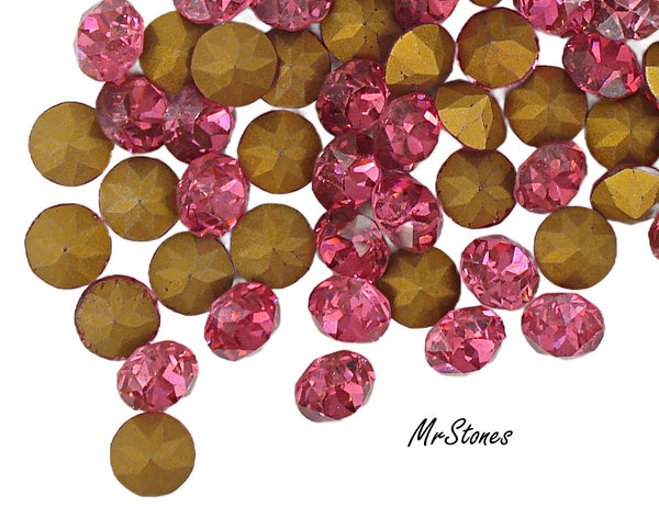 7.2mm (1200) (34ss) M/C Rose Pink Round Dentelles Overstock 4pcs/$1.00