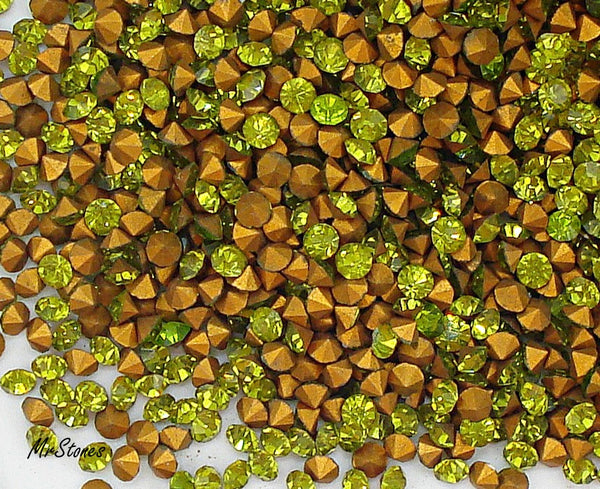 1.7mm (1100) (11pp) Olivine Green Round Chaton 100pk/$4.95