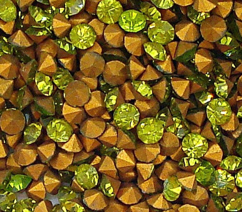 1.7mm (1100) (11pp) Olivine Green Round Chaton 100pk/$4.95