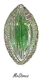 12x7mm Emerald Green Sabrina Glass Ribbed Leaves Flatback Marquise 4pcs/$1.00