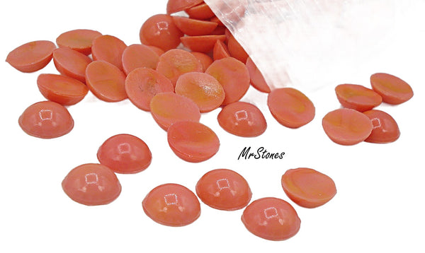 7mm (7.3mm) (2194) Lighter Coral Round Cabochon 1pc/$0.35 or 6pk/$1.00