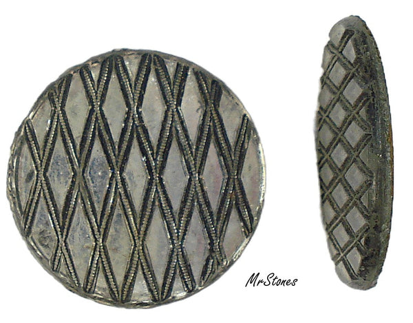 26mm (1684) Crystal Round Mirrored Black Etched Lattice Top 2.3mm Thick 4pk/$1.95