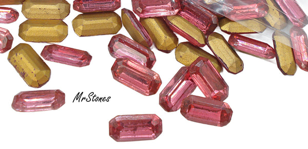 12x6mm (4610/2) TTC Czech Rose Pink Step Cut Cushion Octagon 1pc or 3pk