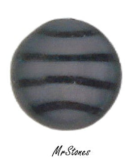 8.3mm (3189) (39ss) Light Soft Pink Rose Black Zebra Stripe Round Buff Top Doublets 1pc or 4pk