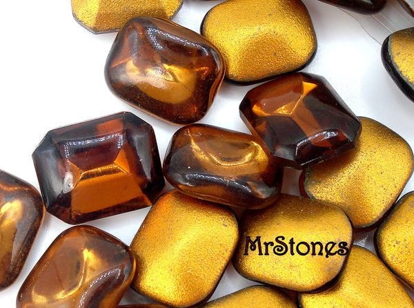 10x8mm (3436) Smoked Topaz Cushion Octagon Buff Top Doublet