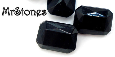 8x6mm (4626/2) TTC Jet Black Cushion Octagon