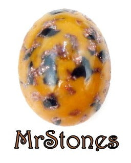 8x6mm (1685) Honey Matrix Black Red Speckled Oval Cabochon