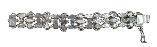 Eisenberg Bracelet Sappharines with Swarovski Aquamarine Dentelles 7" x 1"