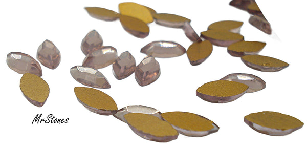 6x3mm (2200/2) Light Amethyst Marquise Navette Flatback Rose Cut