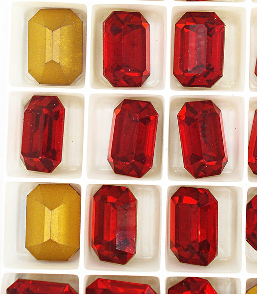 18x13mm (4600) Light Siam Red Cushion Octagon Swarovski