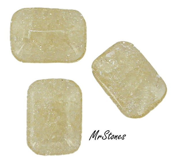 18x13mm (3436) Jonquil Yellow Crackle Cushion Octagon Buff Top Doublet