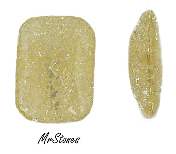 18x13mm (3436) Jonquil Yellow Crackle Cushion Octagon Buff Top Doublet