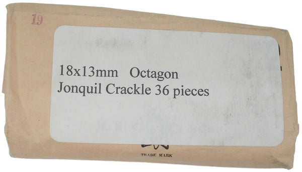 18x13mm (3436) Jonquil Yellow Crackle Cushion Octagon Buff Top Doublet