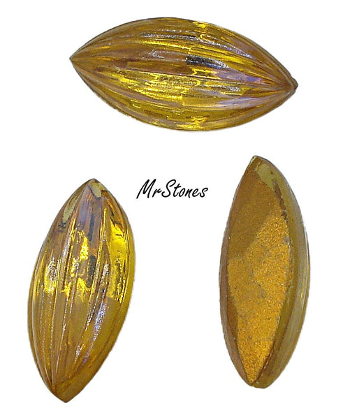 15x7mm (3146) Topaz Splash of Light Amethyst Ribbed Marquise Navette