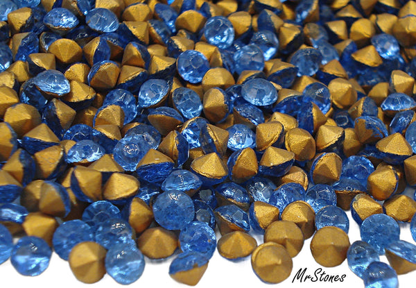 3.0-3.5mm (1100/2) (24-28pp) Sapphire Blue Fire Polished Round 100pk/$4.95
