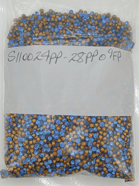 3.0-3.5mm (1100/2) (24-28pp) Sapphire Blue Fire Polished Round 100pk/$4.95