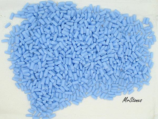 5x2.5mm (3145) Calcedon Opaque Blue Buff Top Doublet Baguette 10pk/$1.00