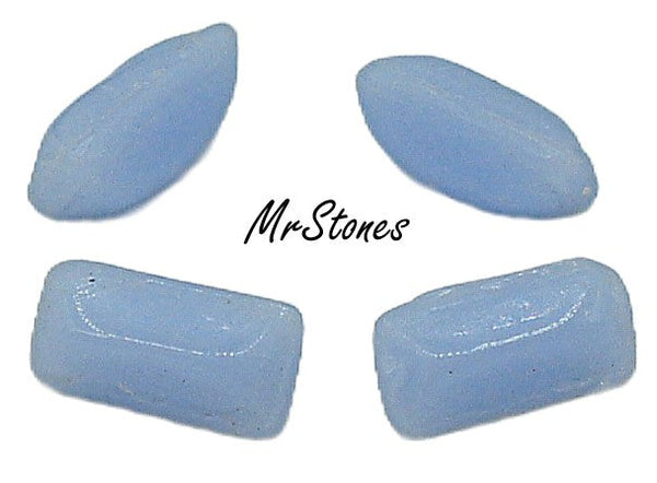 5x2.5mm (3145) Calcedon Opaque Blue Buff Top Doublet Baguette 10pk/$1.00
