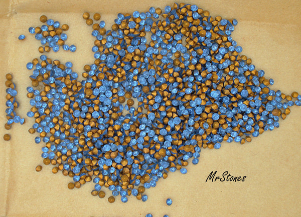 2.3-2.4mm (1100) (17pp) Czech Sapphire Fire Polished Round Chaton