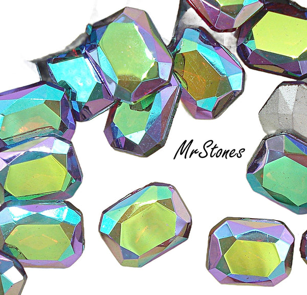 10x8mm (4626/2) Ruby Red AB Cushion Octagon TTC