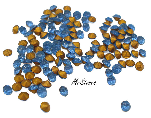 2.3-2.4mm (1100) (17pp) Czech Sapphire Fire Polished Round Chaton