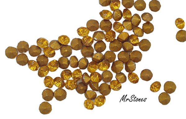 2.7-2.9mm (1100) (22pp) Topaz Demi Fin Round Chaton Czech