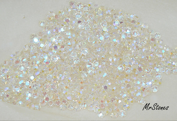 3.5mm (1100) (28pp) Crystal AB Unfoiled Round Chaton Swarovski