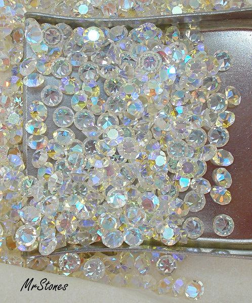 3.5mm (1100) (28pp) Crystal AB Unfoiled Round Chaton Swarovski