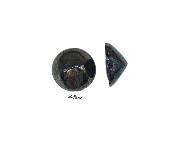13mm (2194) Hematite Round Ridge Top Cabochon 2pcs/$1.00