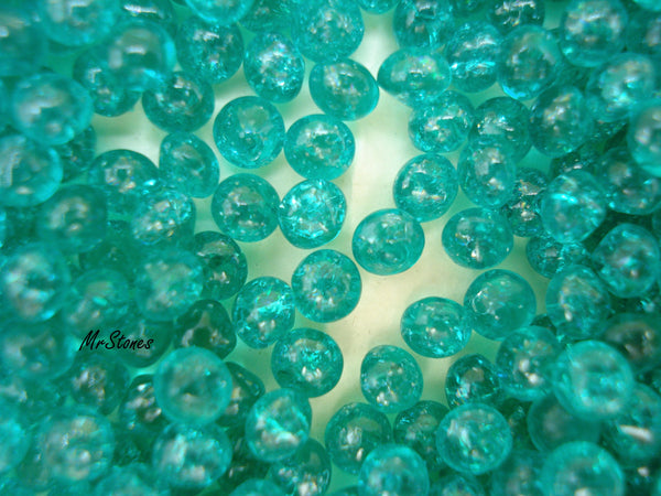 4.6-4.7mm (3189) (20ss) Green Emerald Crackle Round Buff Top Doublet