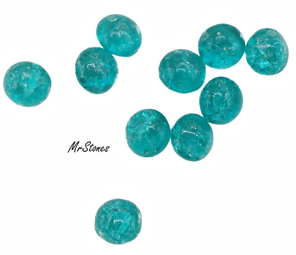 4.6-4.7mm (3189) (20ss) Green Emerald Crackle Round Buff Top Doublet