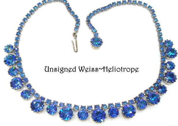 WEISS~Unsigned Choker Necklace Heliotrope Rounds