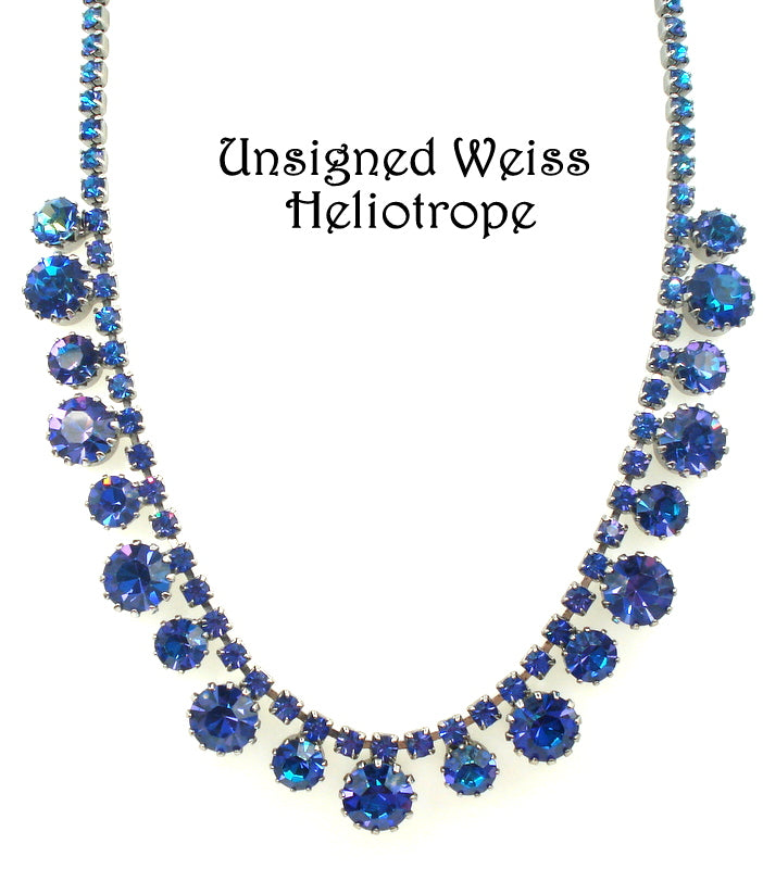 WEISS~Unsigned Choker Necklace Heliotrope Rounds