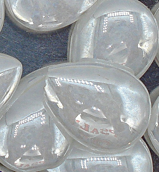 18x13mm (3101) White Agate Luster Pear Pendeloque Buff Top Doublet