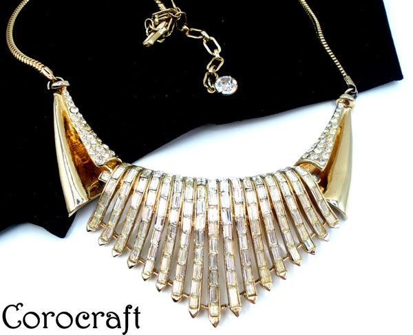 COROCRAFT Necklace Waterfall Crystal Baguettes