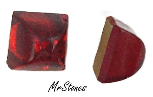 6mm (2062) Siam Red High Dome (4.5mm) Square Cabochon