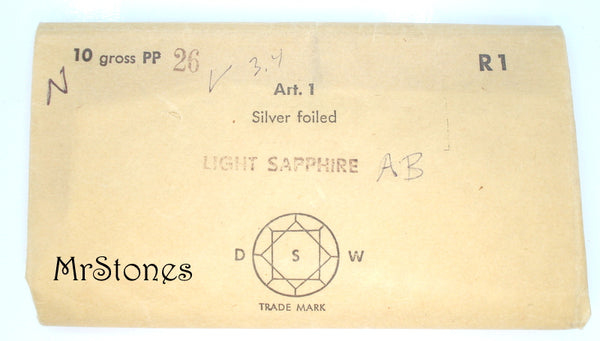 3.3mm (1100 (26pp) Light Sapphire AB Round Chaton